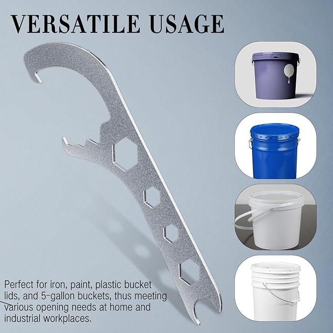 Stainless Steel Dual-Head Lid Opener Tool – Bucket & Jar Compatible