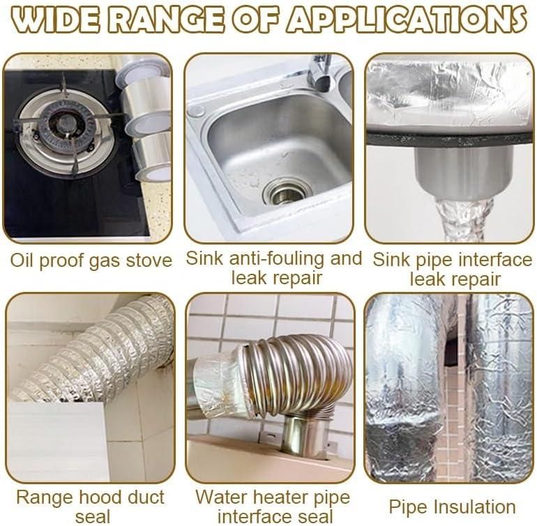 High Temp Aluminium Foil Tape for Kitchen & Repairs – 23cm x 5m