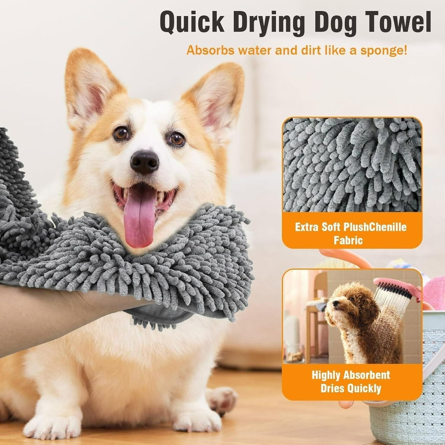 Ultra-Soft Microfiber Quick-Dry Pet Towel