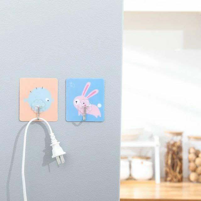 Cartoon Strong Adhesive Wall Hooks - Waterproof Sticky Hooks (Pack of 4)