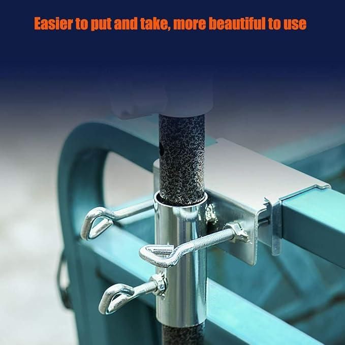 Stainless Steel Rod Clamp Holder – Sun Umbrella Mount for Balcony & Terrace