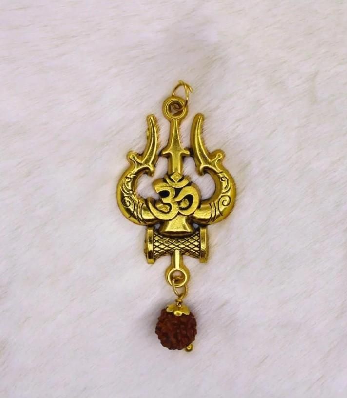 Panchmukhi Rudraksha Trishool Mala – OM + Shiva Energy (1 Pc) Bold devotion. Rooted power. A sacred drop for modern men.