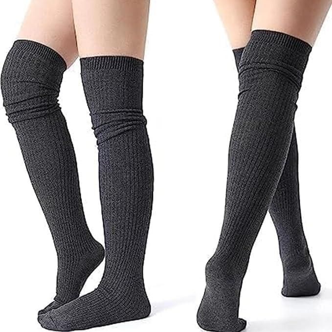 Cozy Full-Length Knit Socks for Women – Knee-High Winter Warmers (Pack of 1)