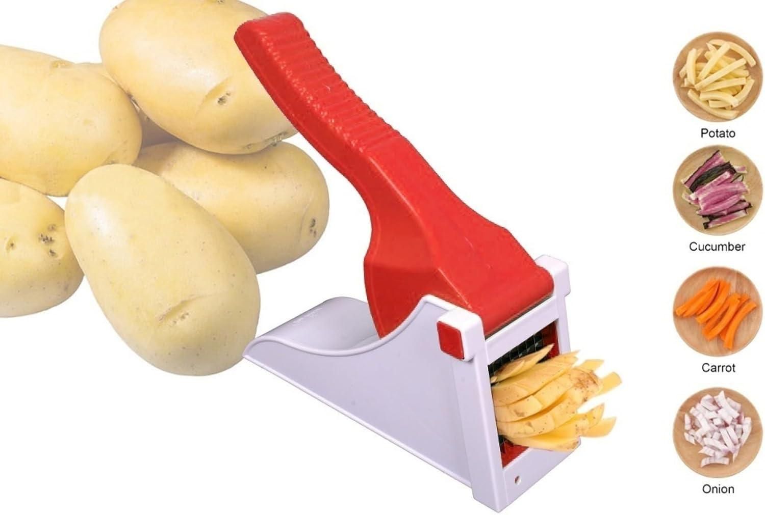 Snap-Cut Potato & Veggie Chopper – Manual Slicer Tool