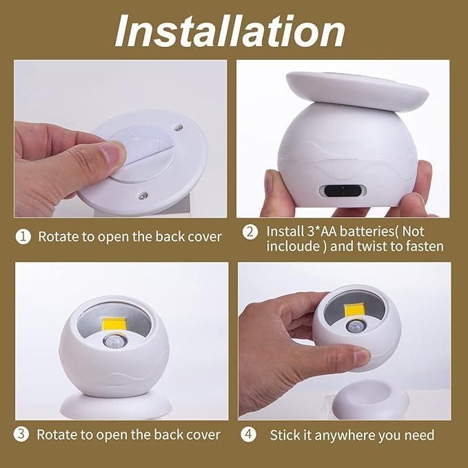 COB Motion Sensor Light – 360° Adjustable LED Night Lamp for Hallway, Bedroom & Stairs