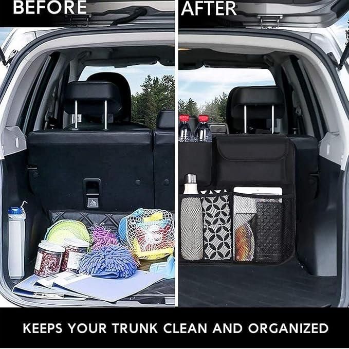 Waterproof Car Backseat Trunk Organizer – Foldable Multi-Compartment Storage
