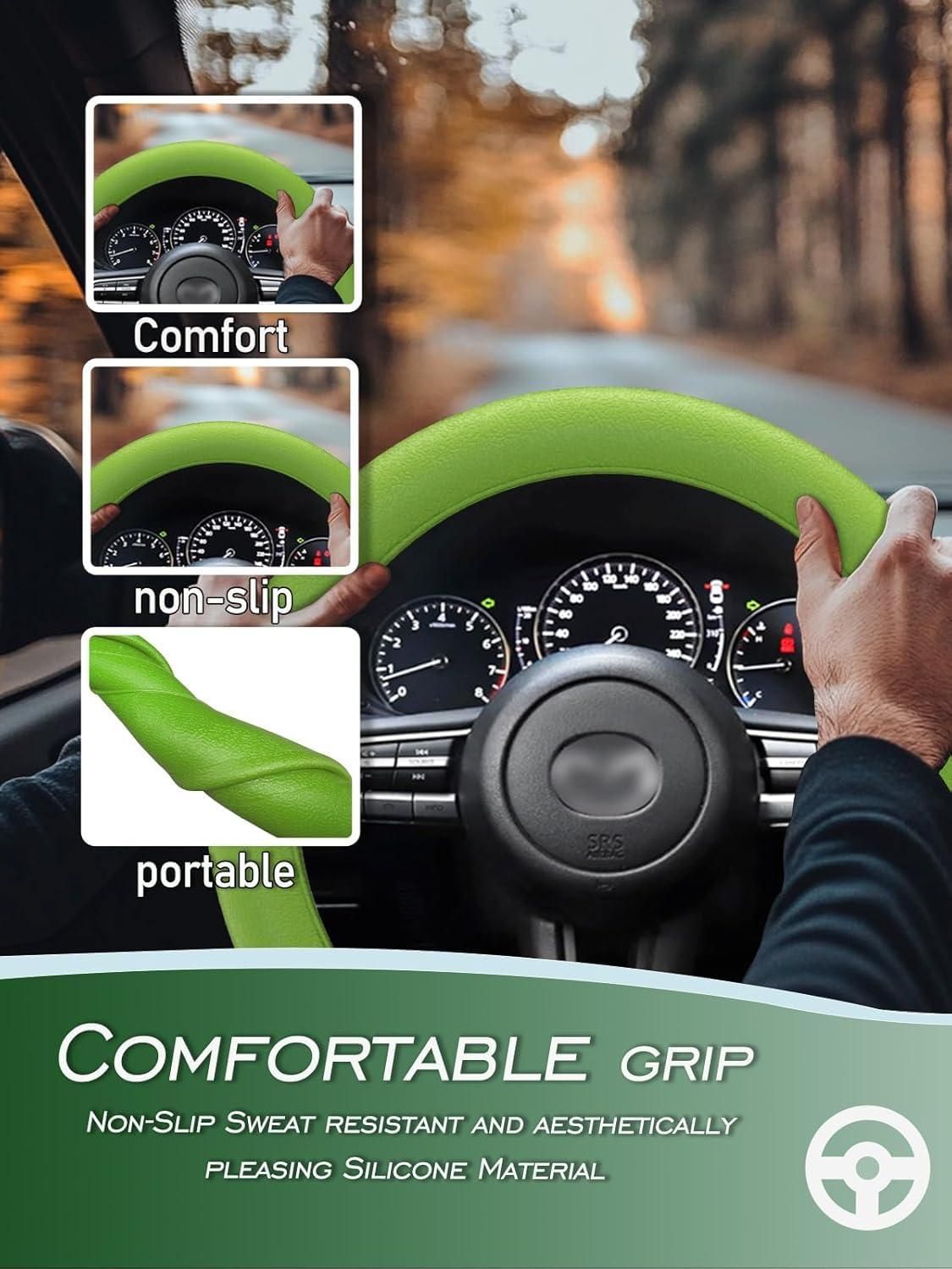 Universal Soft Silicone Steering Wheel Cover - Anti-Slip Comfort Grip