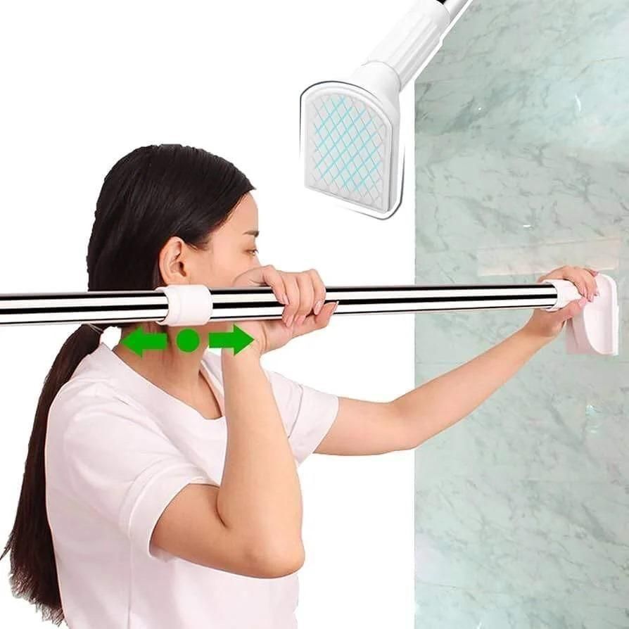 Drill-Free Adjustable Tension Rod – Stainless Steel Curtain & Shower Rod for Doors, Windows, Bathrooms (1 Pc)
