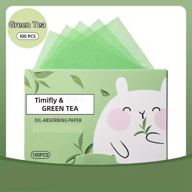Green Tea Oil-Absorbing Blotting Papers (100 Sheets)