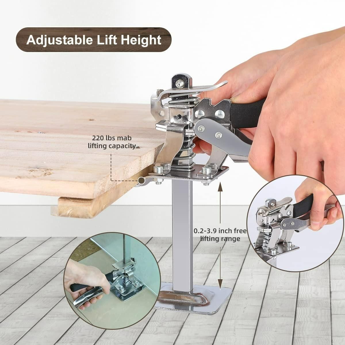 Portable Height Adjustable Lift Jack - Manual Positioning Tool