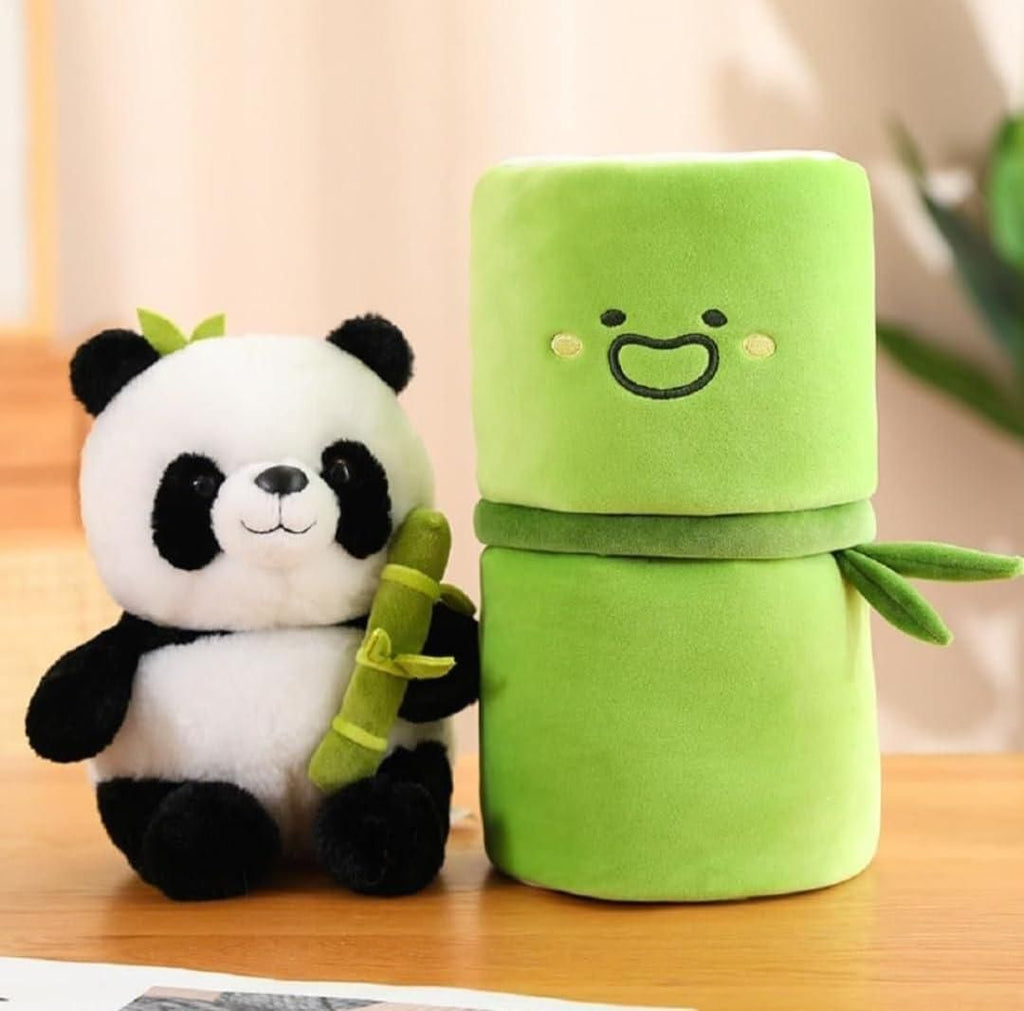 Cute Panda Plush with Bamboo – Soft Cuddle To