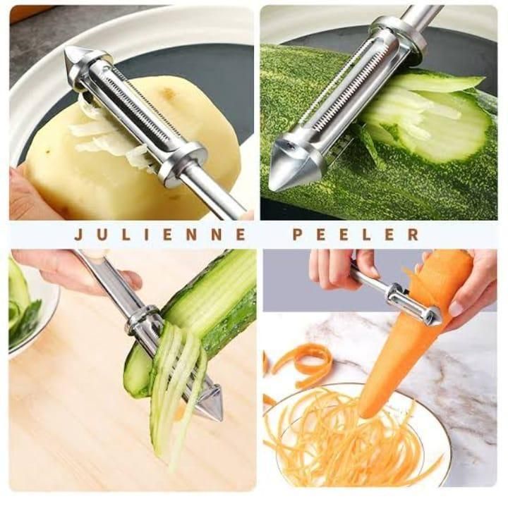 Dual-Grip Steel Peelers – Sharp & Sleek Set (2 Pc)