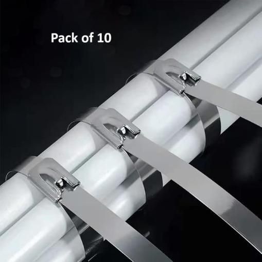 Stainless-Steel Cable Lock Ties - Heavy Duty Secure Straps (Pack of 10)