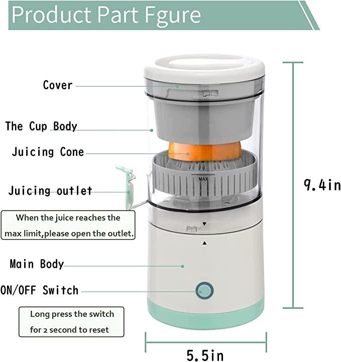 USB Rechargeable Citrus Juicer – Compact, High-Efficiency for Halved Fruits
