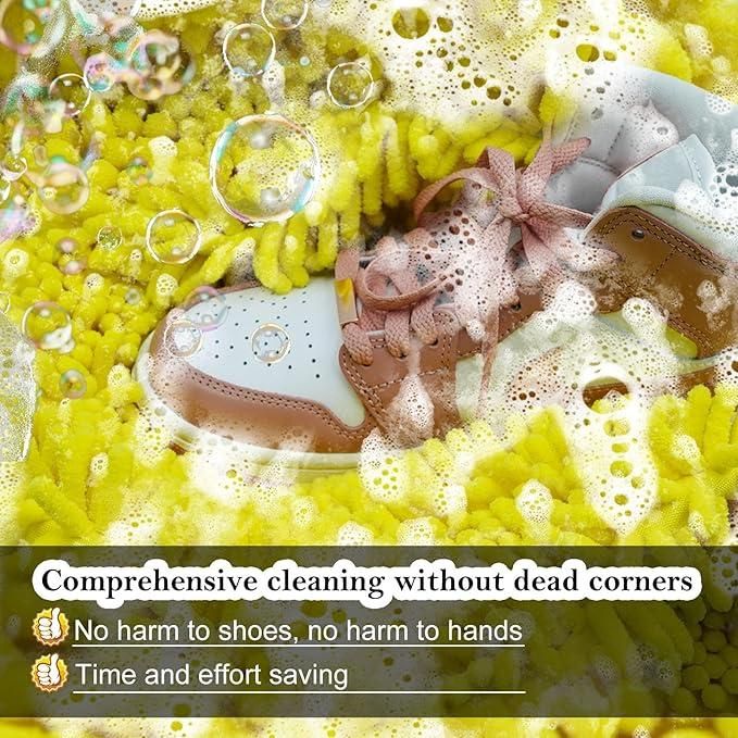 Cleaning solution with sponges and text about comprehensive cleaning