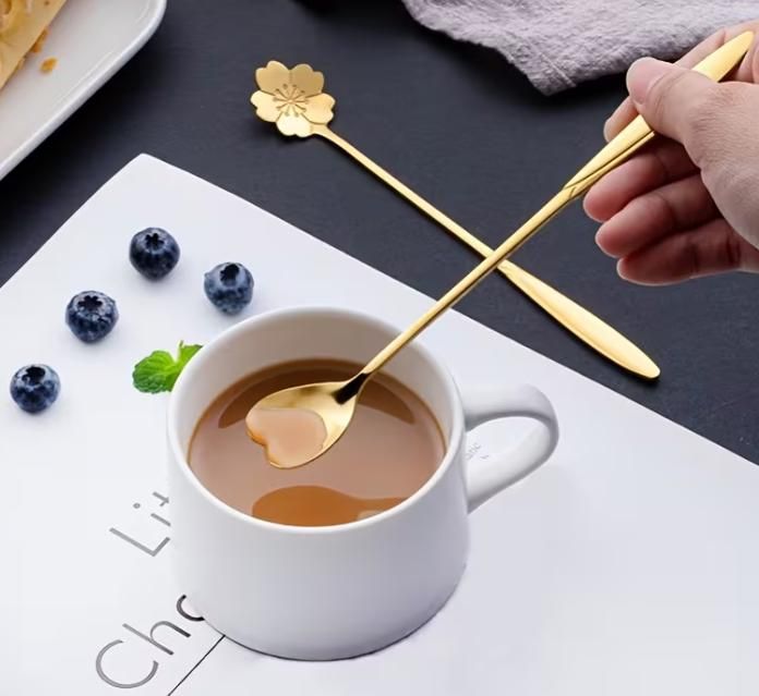 Golden Floral Stainless Steel Spoon Set