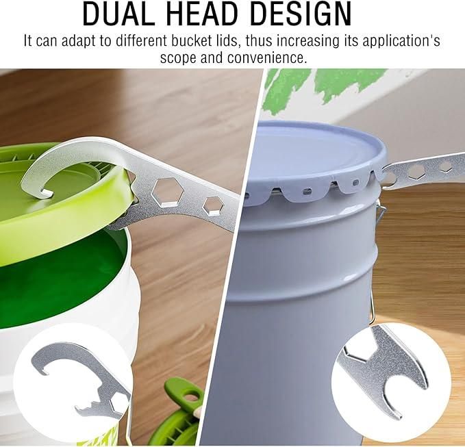 Stainless Steel Dual-Head Lid Opener Tool – Bucket & Jar Compatible