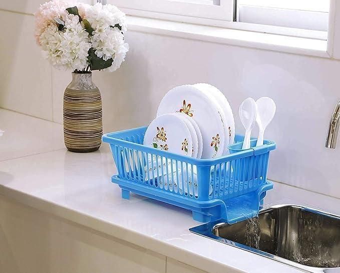 3-in-1 Kitchen Dish Drainer Rack – Cutlery, Plate & Bowl Holder (1 Pc)