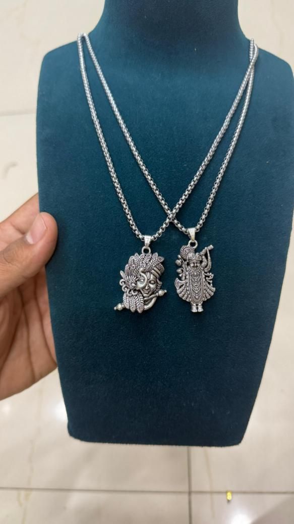 Krishna & Shreenathji Pendant Necklaces – Divine Duo (2 Pc Set)