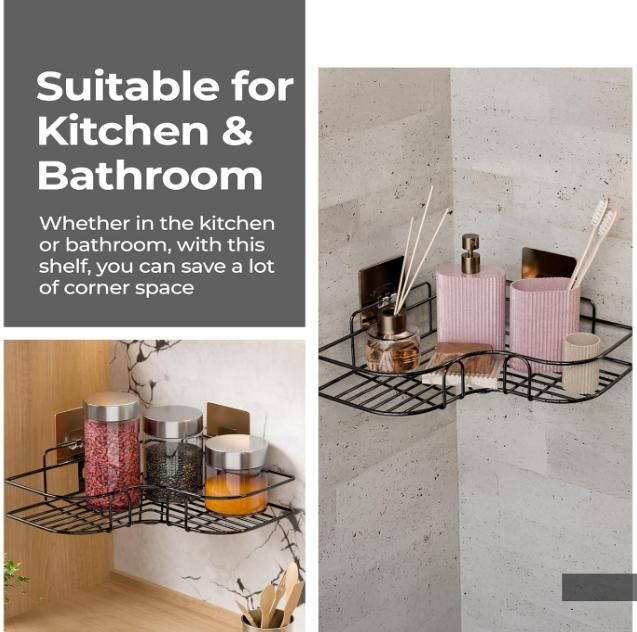 Bathroom Corner Storage Shelf - Wall-Mounted Rust-Resistant Organizer