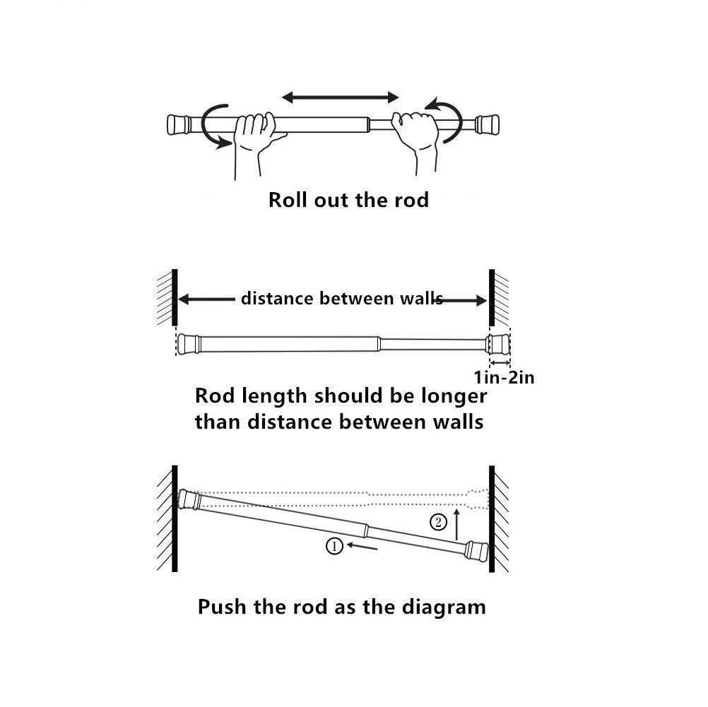 Drill-Free Adjustable Tension Rod – Stainless Steel Curtain & Shower Rod for Doors, Windows, Bathrooms (1 Pc)