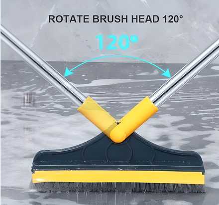 2-in-1 Long Handle Floor Brush Wiper
