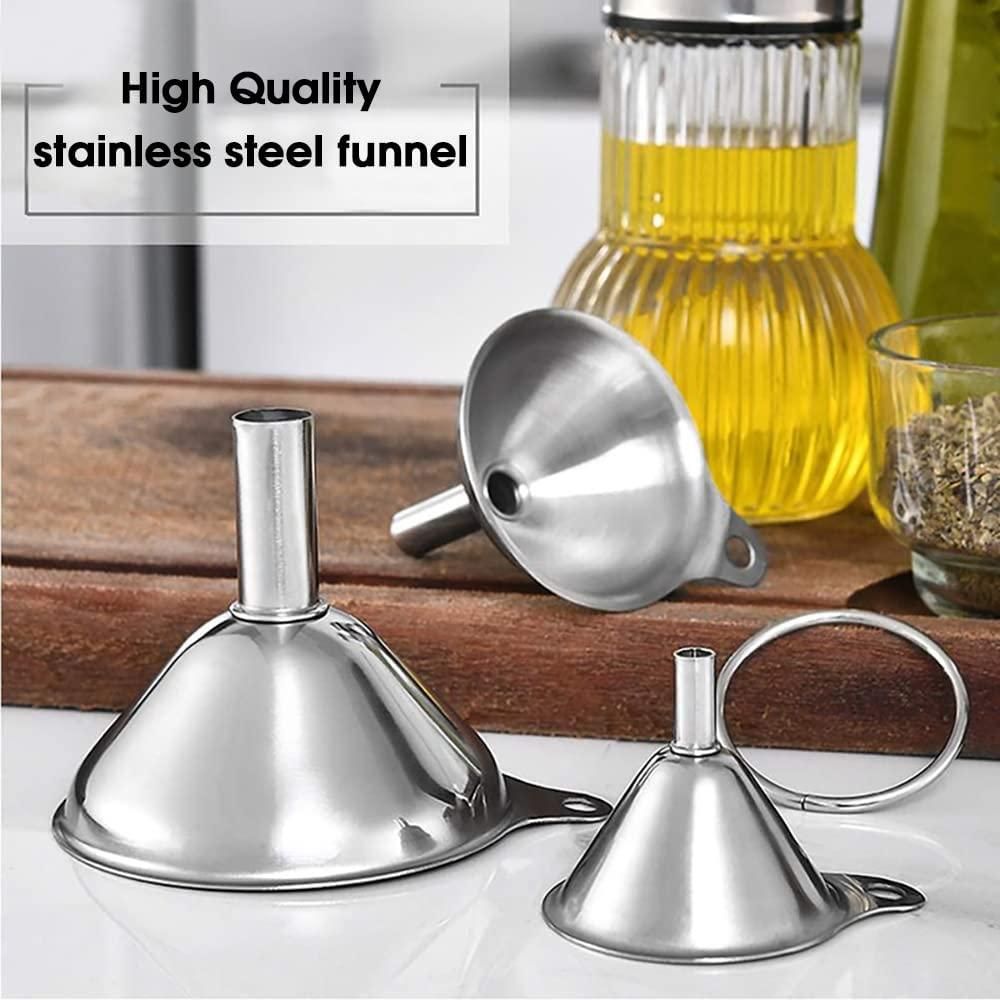 PrecisionPour Funnel Set – 3 Stainless Funnels + 2 Brushes (1 Set)