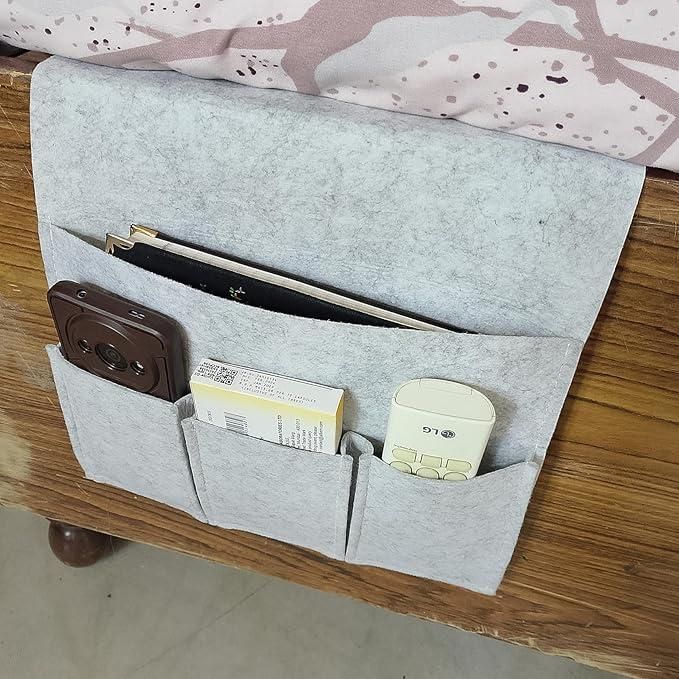 Bedside Storage Organizer – Multi-Pocket Felt Caddy for Books, Tablets, Glasses & Remotes (Assorted)