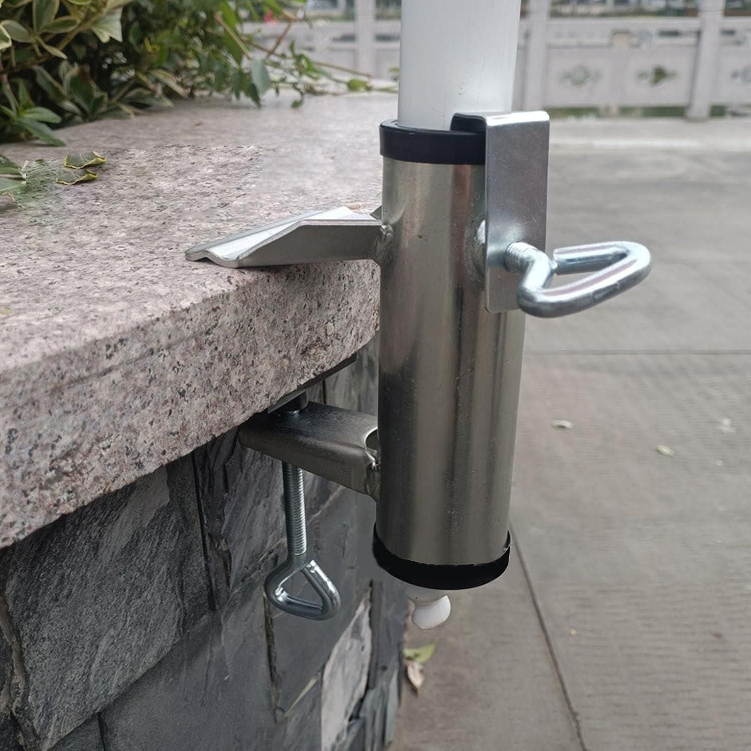Stainless Steel Rod Clamp Holder – Sun Umbrella Mount for Balcony & Terrace