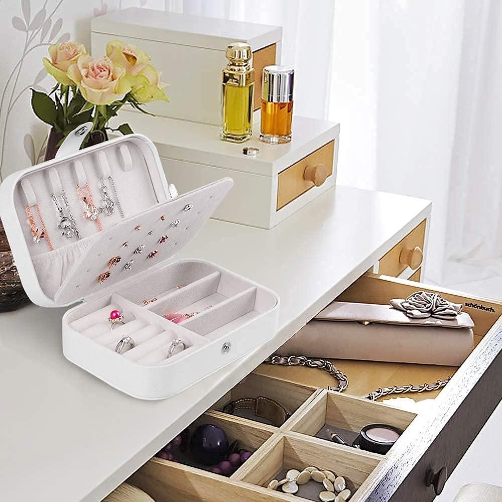 PU Leather Jewellery Box - Multi-Compartment Travel Organizer