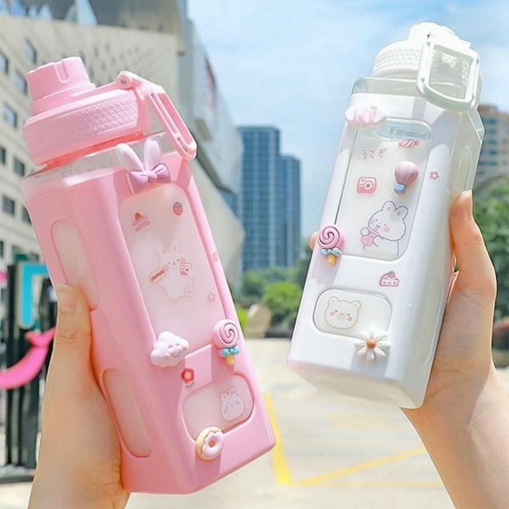 700ml Kawaii Water Bottle with Lid and Straw – Leakproof, Portable & Cute Design