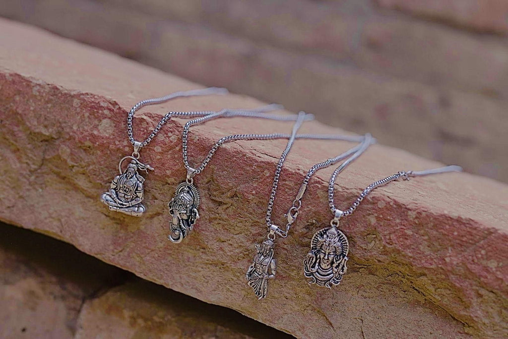 Oxidised Silver Pendant Set – Buy 1 Get 3 Free (Pack of 4)