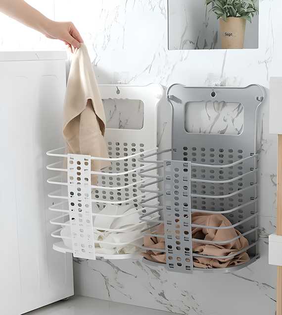 Plastic Multipurpose Hanging Laundry Basket - Space-Saving Storage Bin