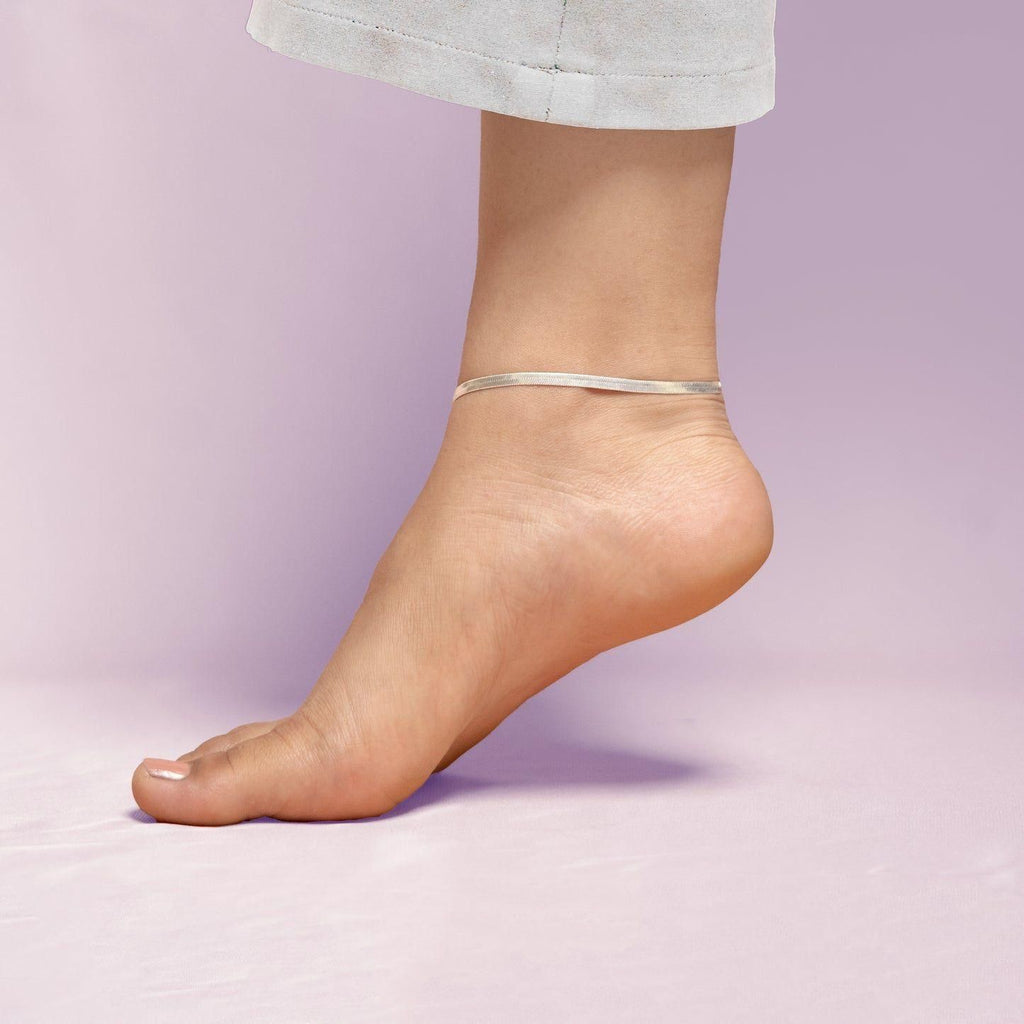 Lucky Snake Chain Anklet – Anti-Tarnish Silver (1 Pc)