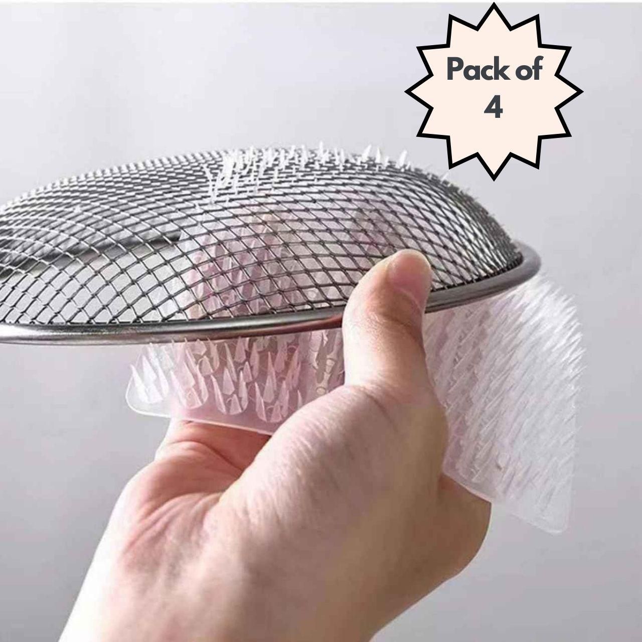 Silicone Kitchen Cleaning Scrubber – Durable Dish & Vegetable Washing Tool (Pack of 4)