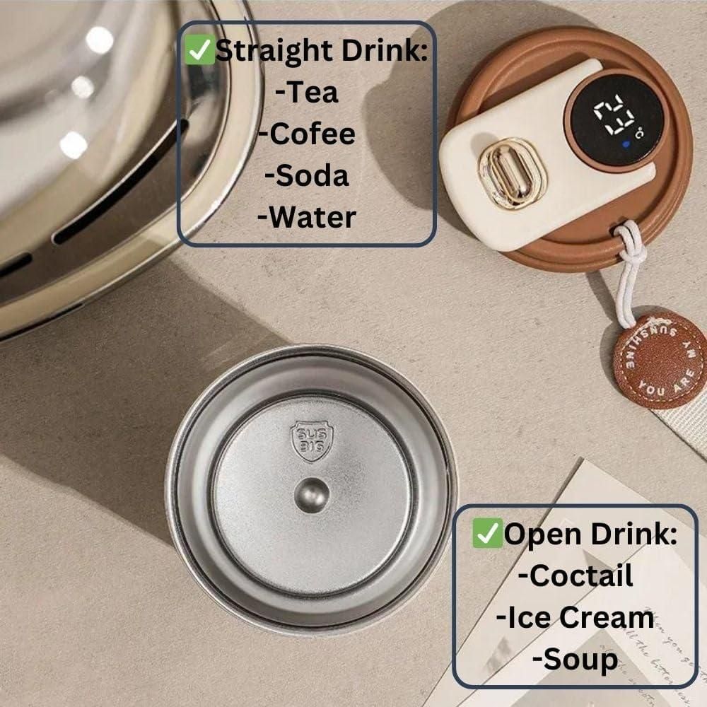 Stainless Steel Vacuum Insulated Coffee Mug - LED Temperature Display