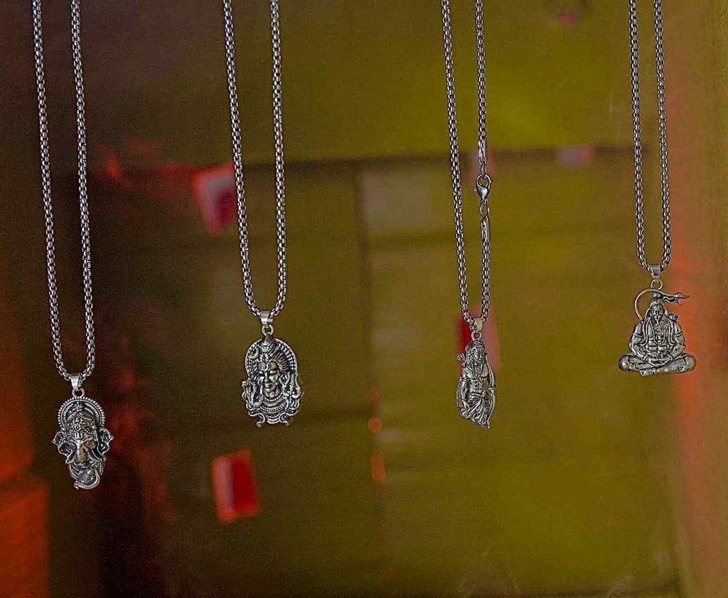 Oxidised Silver Pendant Set – Buy 1 Get 3 Free (Pack of 4)