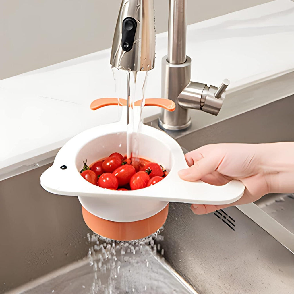 Whale-Shaped Kitchen Sink Strainer - Triangle Colander with Hook